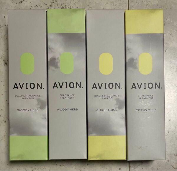AVION.スカルプシャンプー&トリートメントセット(ウッディハーブ&シトラスムスク各1本)