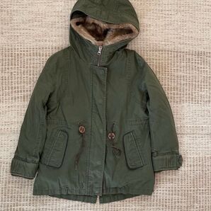 子供服 ミリタリージャケット ミリタリーコート カーキ モッズコート 2way 130cm