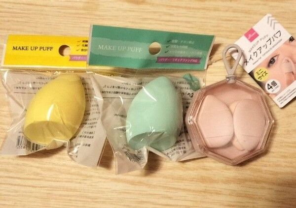 【3セット】メークアップスポンジ パフ