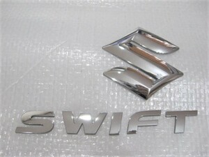 ★希少 スズキ スイフト SWIFT Sマーク シルバーエンブレム 2点 旧車 中古