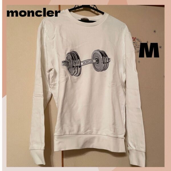 【日本未販売】モンクレール moncler メンズ M トレーナー ホワイト ファッション