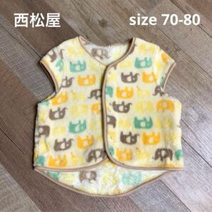 西松屋 ベビーベスト ベスト スリーパー 動物 ゾウ 1歳 ベビー服 防寒 ベスト