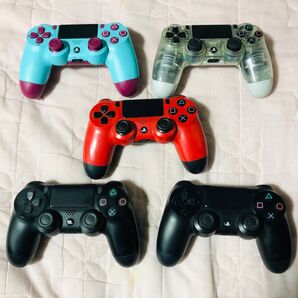 【PS4】プレイステーション4 デュアルショックコントローラー ベリーブルー / クリア / ブラック×2 計5点セット