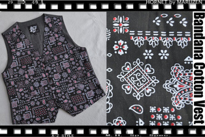 XLサイズ　Bandana Cotton Vest バンダナコットンベストブラック新品