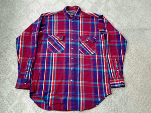 美品 希少サイズ 80s ~90s USA製 WOOLRICH ウールリッチ チェック柄 長袖シャツ M-LONG アメリカ製 ビンテージ アメカジ