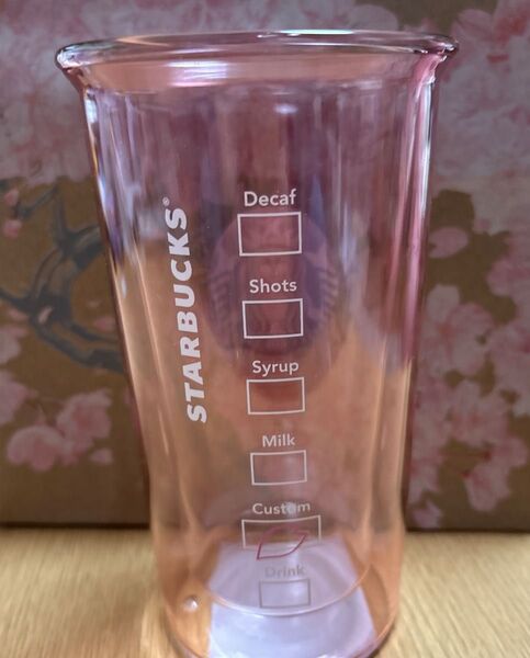 スターバックス 未使用 SAKURA2025ダブルウォール耐熱グラスペールピンク355ml/母の日/コールドカップ ガラスカップ