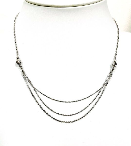 ☆Pt850 ボール柄チェーンデザインネックレス 41.5cm☆