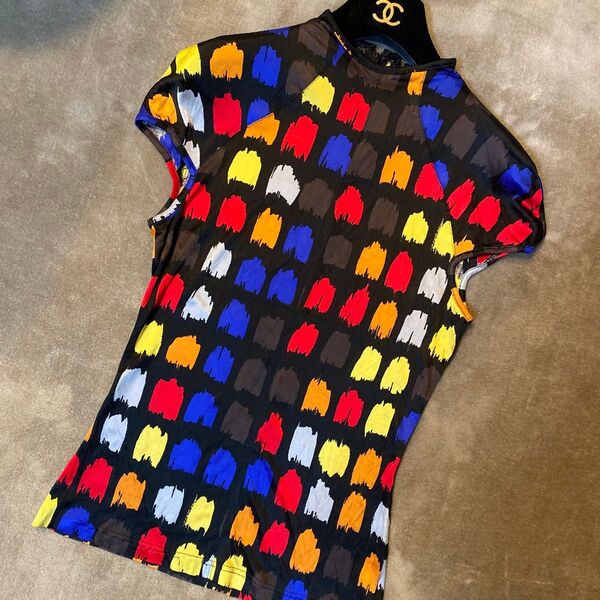 GIANNIVERSACE ヴェルサーチェ マルチカラー ノースリーブ Tシャツ ヴェルサーチ バブリー