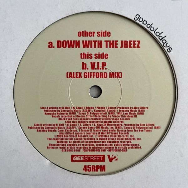 Jungle Brothers - Down With The Jbeez / V.I.P. (Alex Gifford Mix) (UKオリジナル/プロモオンリー/Promo)
