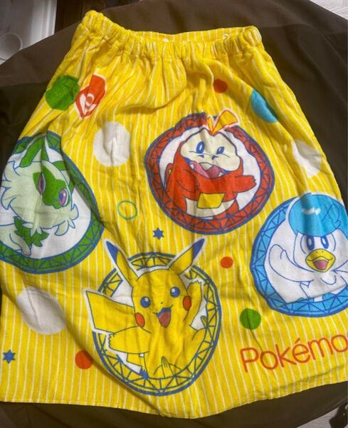 ポケモンピカチュウ 60cm ラップタオ プールタオル スナップタオル 水泳