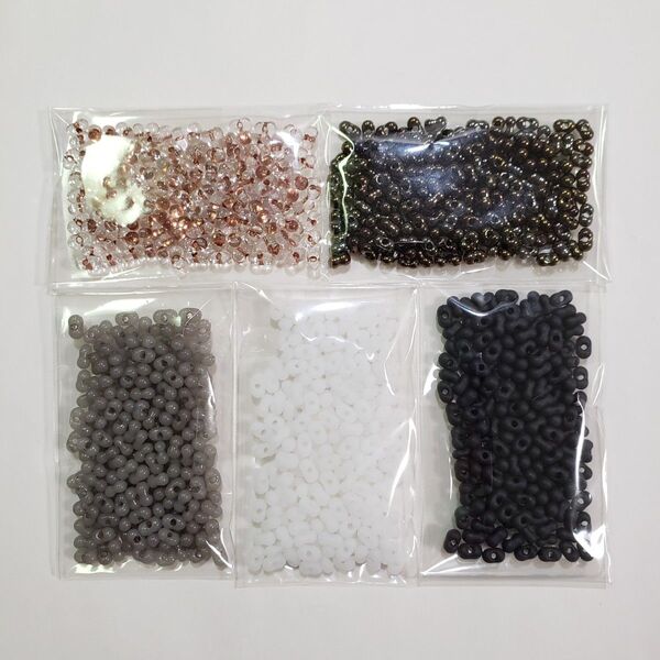 チェコビーズ ファルファーレ 大 約3.2x6.5mm 20g×5色=100g