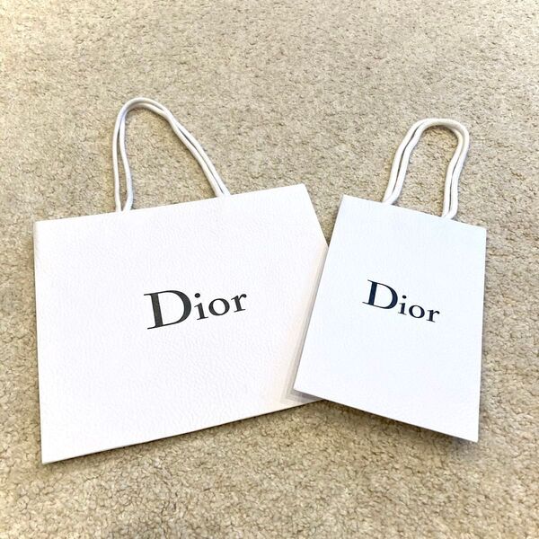 《新品・早い者勝ち》ディオール ショッパー2枚セット 正規品 ホワイト Dior ショップ袋 ブランド紙袋 ギフト
