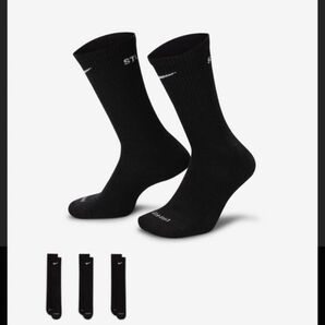 ナイキ NIKE ソックス 靴下 ブラック 黒 stussy ステューシー L 25〜27