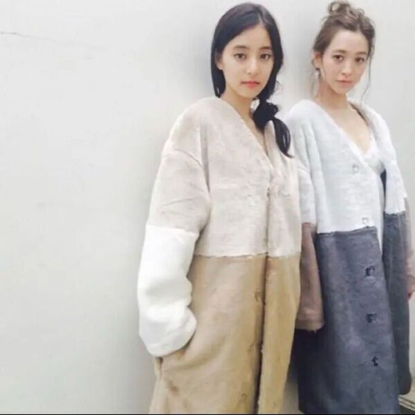 CAT COPY大人気完売品在庫1点限りロングECOファーコートbeige 1点