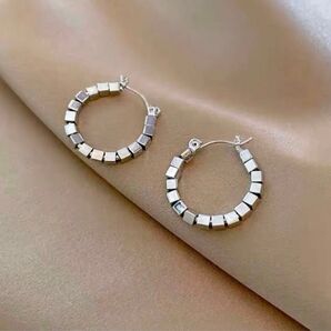 オープンラウンド サークル ピアス シルバー