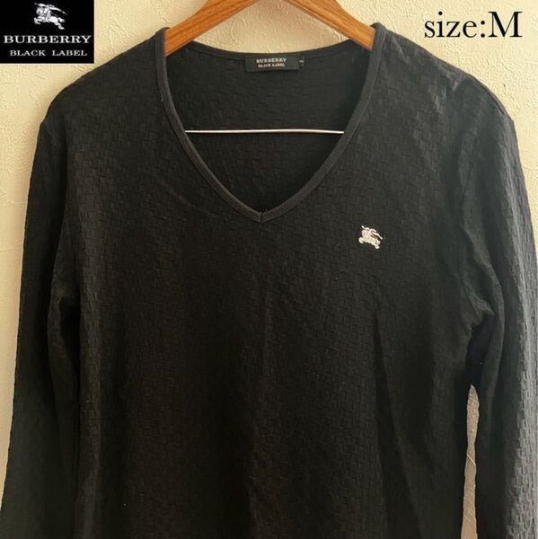 【複数割】バーバリーBURBERRYBLACKLABEL長袖カットソー黒 M 2