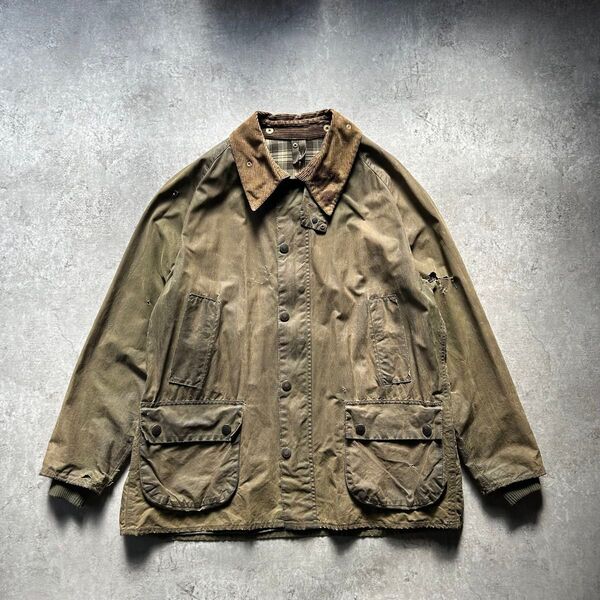 barbour バブアー オイルドジャケット オリーブ L相当