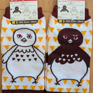 【新品】レディース 靴下 23〜25センチ 2足セット 雷鳥の1週間 ゆるキャラ 可愛い バラ売り× お値下げ×