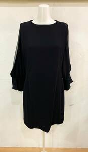 C15*SNIDEL/ Snidel sleeve design One-piece black size 1 lady's One-piece chiffon dress party / wedding .*