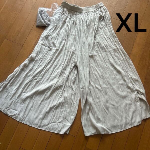 ユニクロ ワッシャーサテンスカートパンツ XL 大きいサイズ