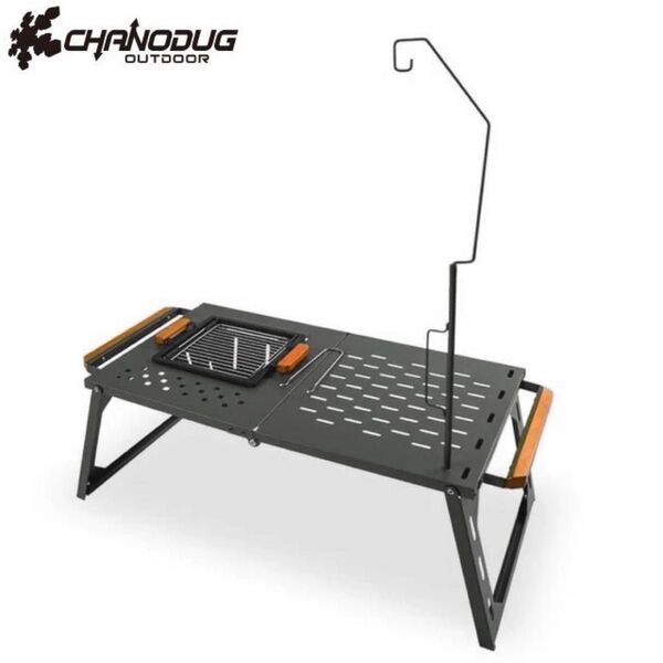 CHANODUG OUTDOOR igtアイアンテーブル IGTローテーブル アイアンテーブル ブラックギア FX-7165 黒