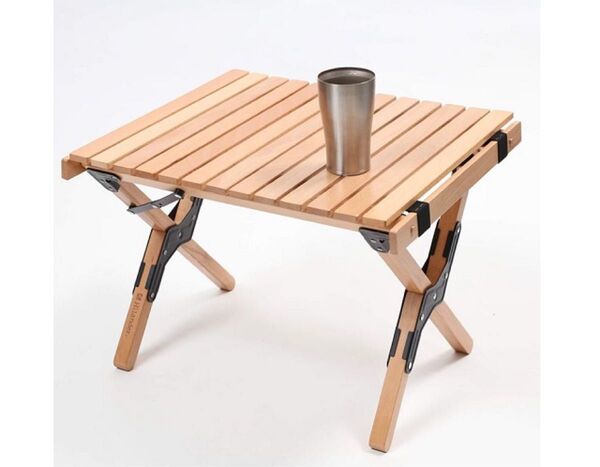 CHANODUG OUTDOOR ウッドロールテーブル ミニサイズ 収納ケース付 ガーデンテーブル キャンプテーブル ソロキャン