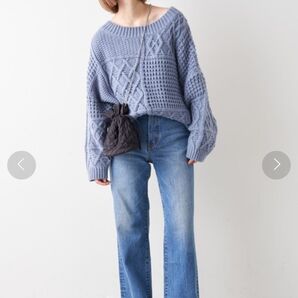 ウール混ロービングパッチワークニット チャオパニックCHAOPANIC TYPY 長袖ニット