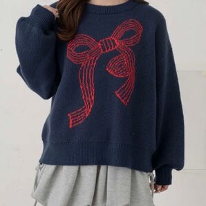 Ambre Neigeアンブルネージュ アソートモチーフジャガードニット/WEB/EC限定商品
