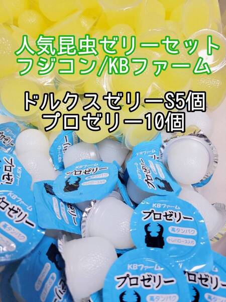 人気昆虫ゼリーセット KBファーム フジコン ドルクスゼリー プロゼリー 計15個 カブトムシ クワガタ オオクワガタ すこやかゼリー