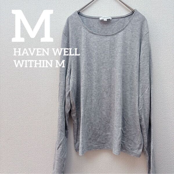 129 冬物SALE トップス Tシャツ 長袖 長袖カットソー ロンT HAVEN WELL WITHIN Mサイズ 薄手