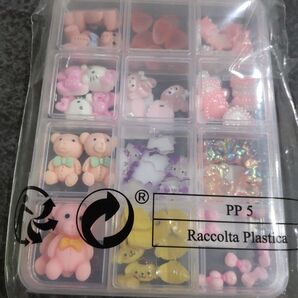 ネイルパーツ プラパーツ キャラクター デコパーツ ハンドメイド y2k レジン 平成女児 くま ケース入り ミックス