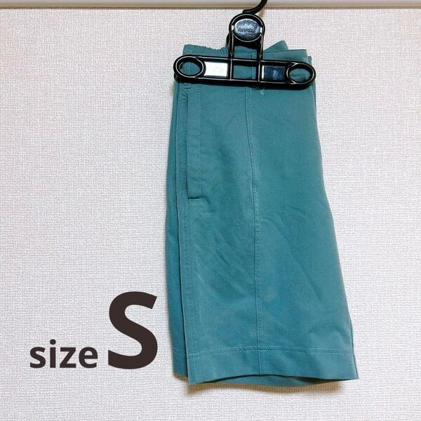 USA古着 綺麗め ショートパンツ幅広め かわいい キュロット グリーン