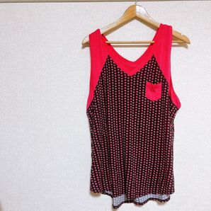Cuddl Duds タンクトップ レディース 大きめ ハート柄 ヴィンテージ