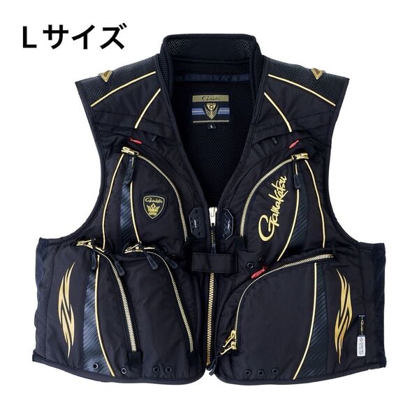がまかつ ゴアテックスインフィニアムTMウィンドストッパー(R) ハーフメッシュベスト GM-2323 ブラック・ブラックLサイズ