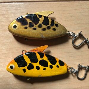 お魚　イヤリング　ハンドメイド　中古　ルアー　ルアー本体5cm 全長7cm 幅2.5cm 厚み8mm 釣り　fish goods