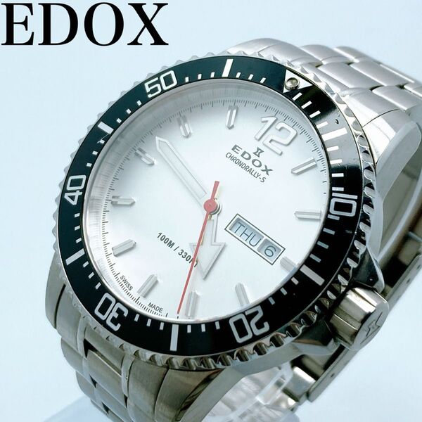 4 EDOX エドックス 84300 クロノラリーS デイデイト メンズ 腕時計