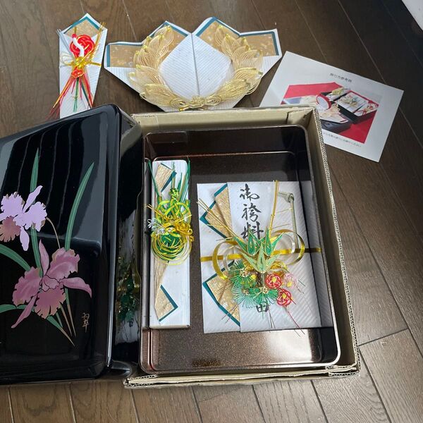 【お値下げ】結納 結納返し お飾りセット 結納返しセット 緑 もうせん 毛氈付き 結納品セット