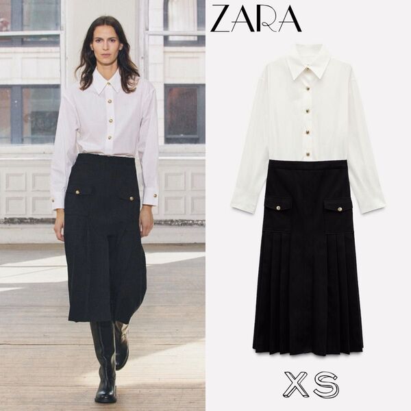 ZARA コントラスト ワンピース - ZW COLLECTION