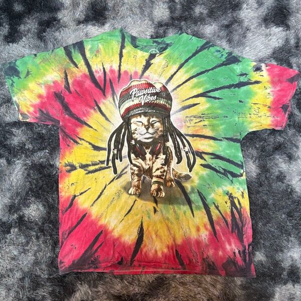 タイダイ tシャツ DOM レゲエネコ reggae 派手 個性的 ラスタカラー