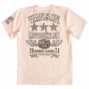 VANSON ドライ 半袖Tシャツ スリースター★★★ オフホワイト【M】吸水速乾 抗菌防臭 UVカット 当店別注 ACV-902 バンソン 男女兼用 爽やか