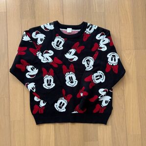 ニットセーター ディズニー ミニー 総柄 140