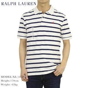 新品 アウトレット 18924 boy's L(14-16)サイズ ボーダー ポロ シャツ polo ralph lauren ポロ ラルフ ローレン 紺色