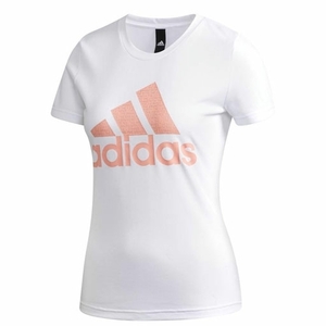 ★国内匿配★新品タグ adidas BOS TEE ロゴ BRAND WITH THE 3 STRIPES ストレッチ 小さめL バスト88cm 半袖 オフ白 Tシャツ ウィメンズ