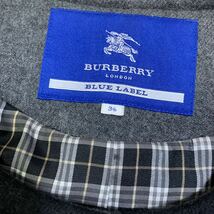 BURBERRY BLUE LABEL バーバリー ブルーレーベル ノーカラー ウール トレンチ コートブラック 36_画像6