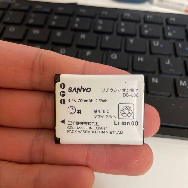 【動作確認済】返金保証 中古 純正品 デジカメ用バッテリー SANYO DB-L80