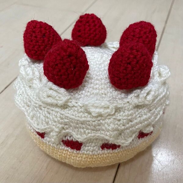 かぎ針編み いちごのショートケーキ