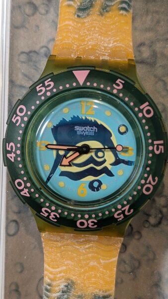 部品取り スウォッチ Swatch 1993年モデル スクーバ SWO RDFISH SDG101 アナログ SCUBA200