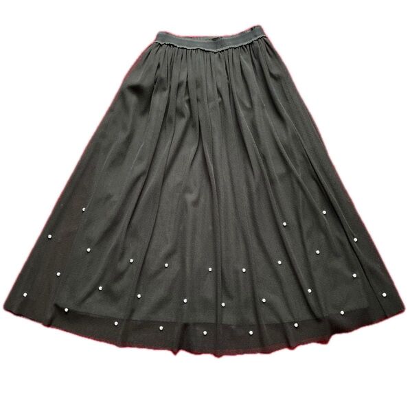 to be chic パールつきチュールスカート ブラック 40(M)サイズ
