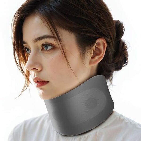 【新品未使用】首サポーター 首 頸椎 コルセット 姿勢矯正 ストレートネック 肩こり 首コリ 肩コリ解消グッズ グレー ハィユルー