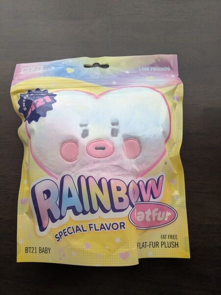 BT21 TATA Baby レインボー フラットファー ぬいぐるみ
